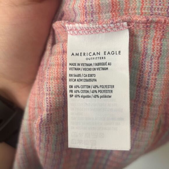 American Eagle Outfitters Pink Striped Thermal Knit Tank Dress Medium - Picture 3 of 4